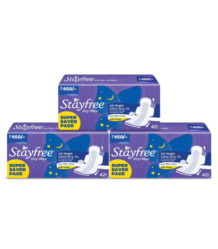 Stayfree Dry Max All Night XL Dry Cover Sanitary Pads