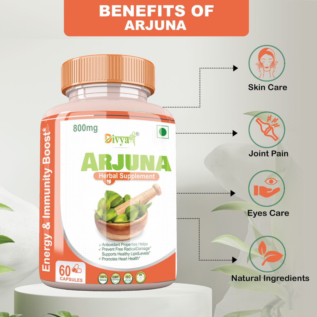 #ArjunaCapsule #HerbalSupplement #AyurvedicRemedy #CardiovascularHealth #HeartHealth #Rejuvenation #NaturalHealing #StressRelief #BloodPressure #Cholesterol #HeartDisease #AyurvedicMedicine #Ayurveda